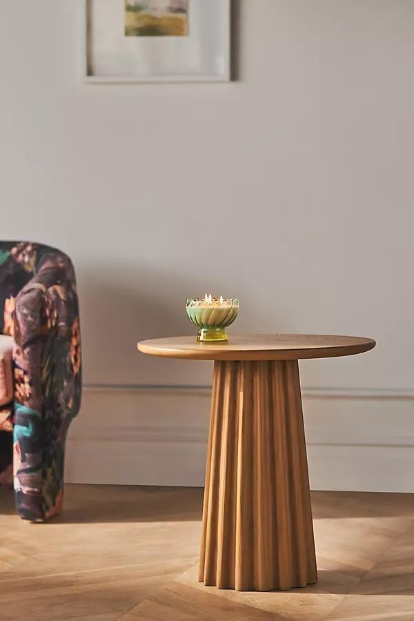 Maja Fluted Wood Side Table - Image 0