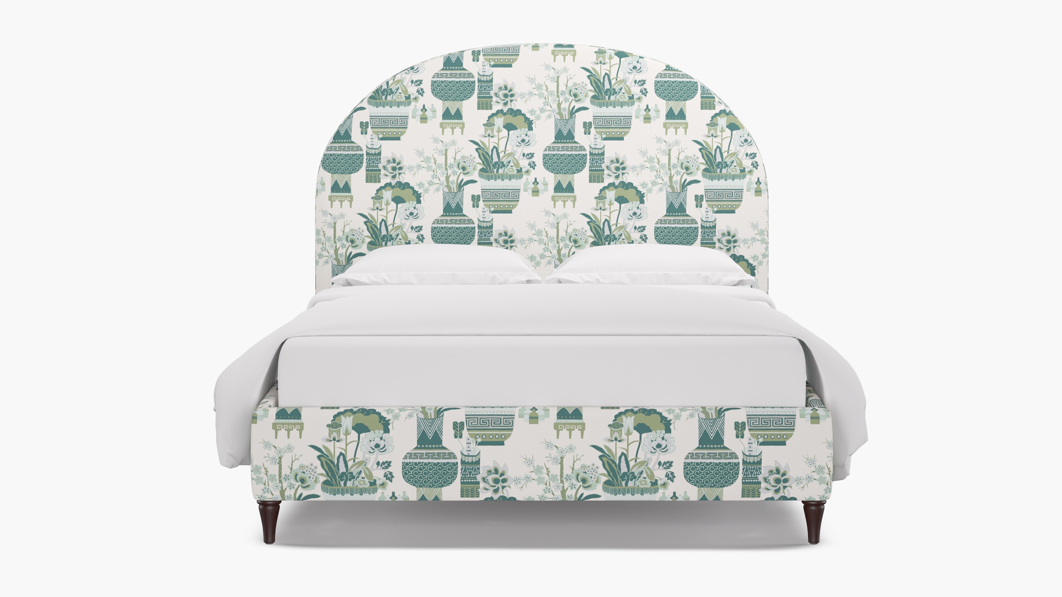 Demilune Bed, Pistachio Kan-Shie, Espresso Decorative Tapered Leg, Twin - Image 0