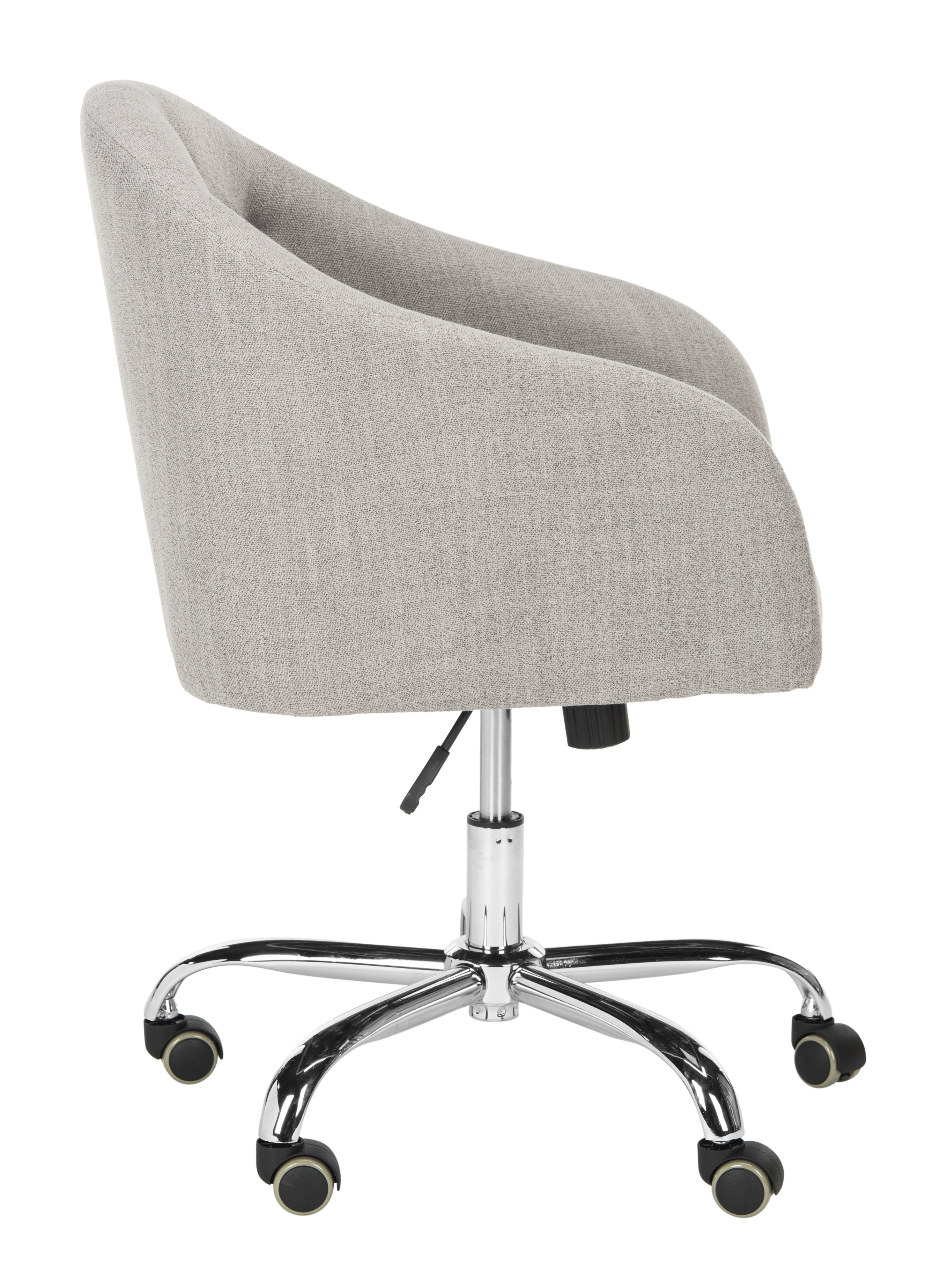 Amy Tufted Linen Chrome Leg Swivel Office Chair - Grey/Chrome - Arlo Home - Image 2