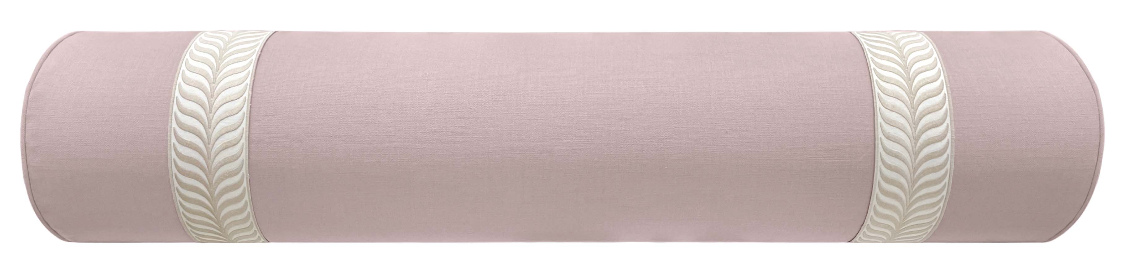 THE BOLSTER :: CLASSIC LINEN // LILAC + TRELLIS TRIM // NATURAL - TWIN // 9" X 24" - Image 2