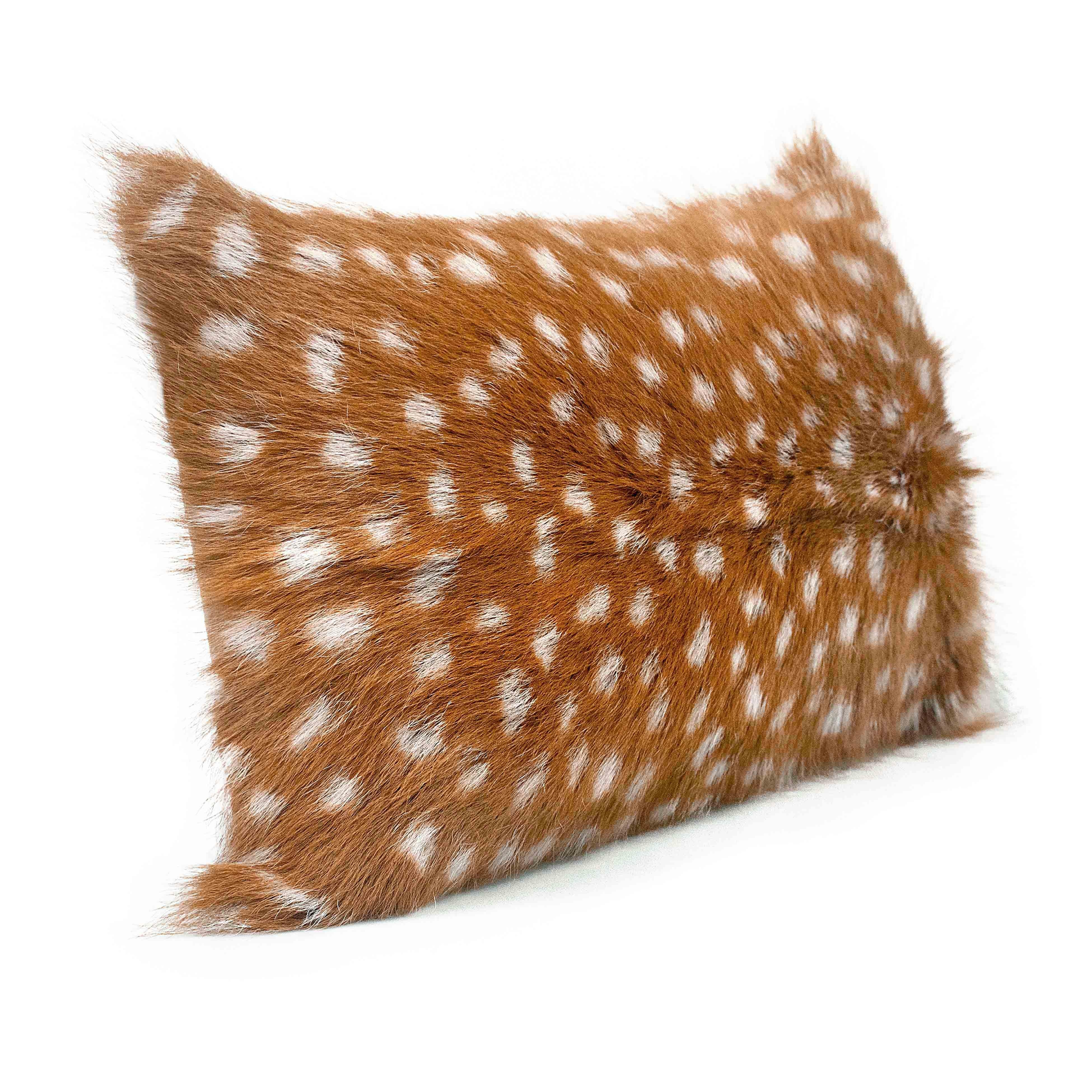 Amber 20 Inch Genuine Goatskin Lumbar Pillow - Image 1
