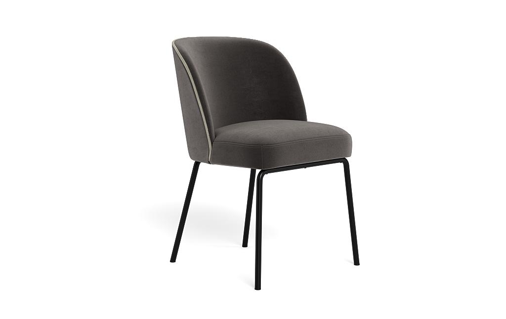 Graham Metal Framed Upholstered Chair with Contrast Piping - Image 1