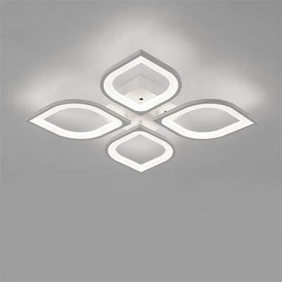 17.71Inch LED White Ceiling Lamp Acrylic 4 Heads Leaf Shape - Image 0
