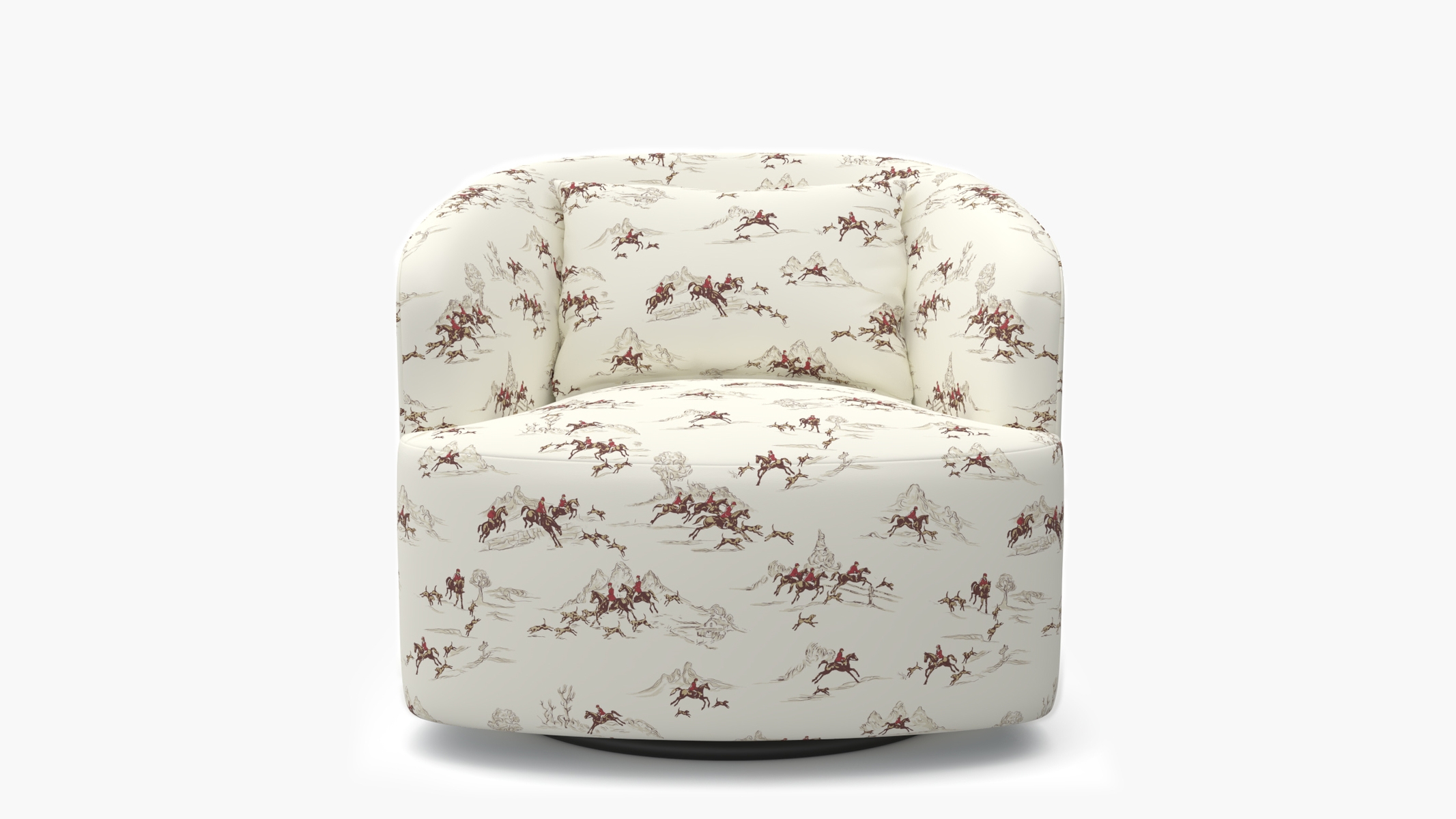 Deco Swivel Chair, Red Cotswold Hunt - Image 0