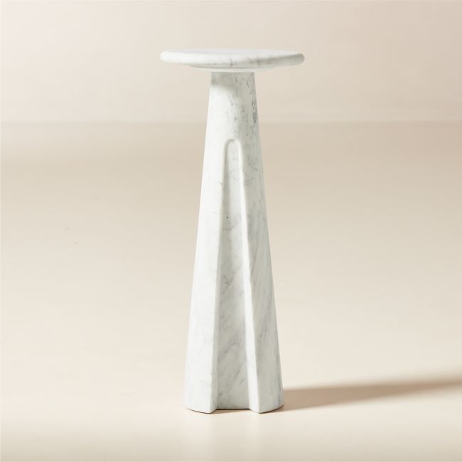 Ciccio White Marble Side Table - Image 0