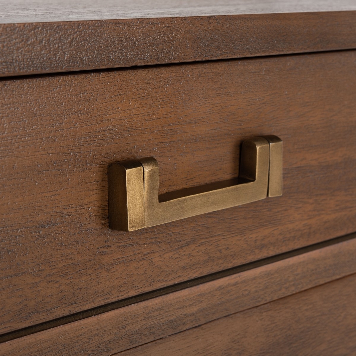 Nisha 3 Drawer Wood Nightstand - Brown - Image 4