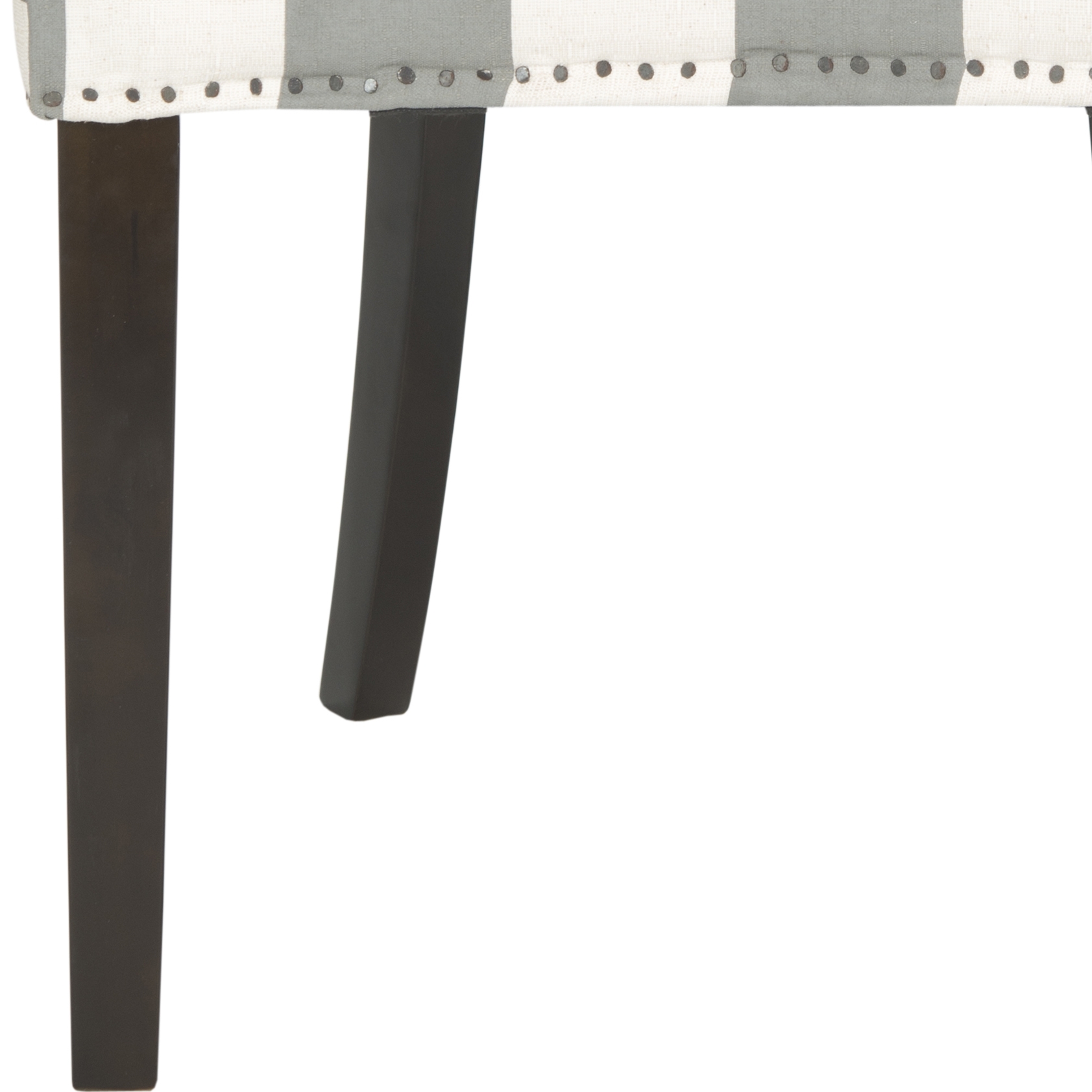 Lester 19''H Awning Stripes Dining Chair (Set Of 2) - Flat Nail Heads - Grey/Bone/Espresso - Safavieh - Image 5