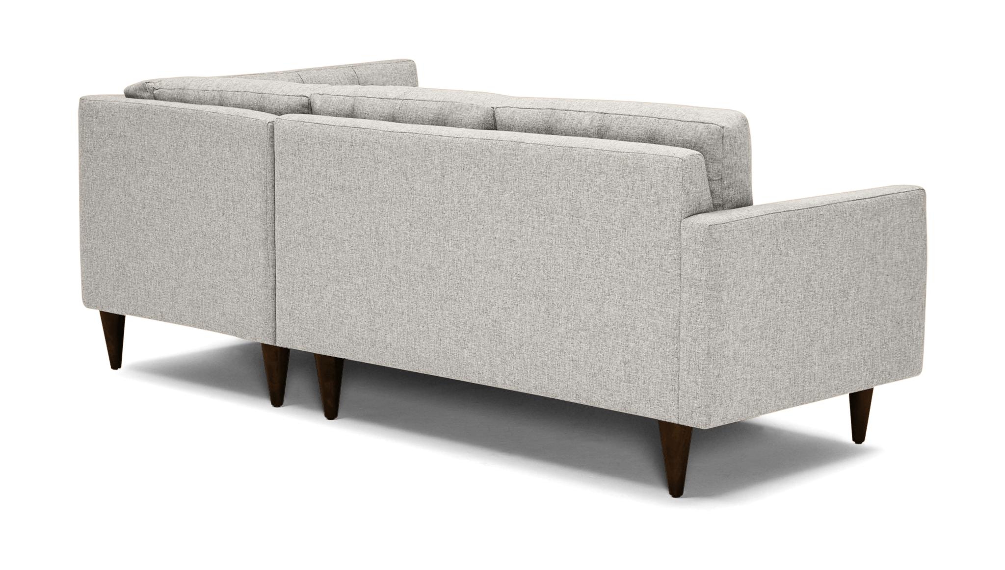 White Eliot Mid Century Modern Apartment Sectional with Bumper - Tussah Snow - Mocha - Right  - Image 2