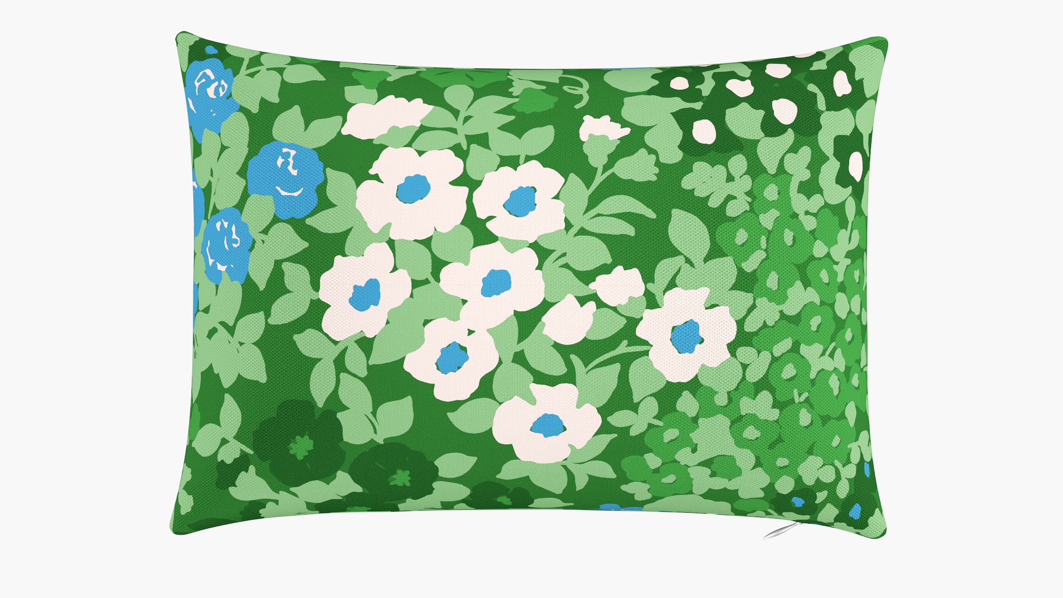 Throw Pillow 14" x 20", Bluebird Million Flowers, 14" x 20" - Image 0
