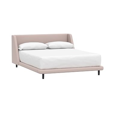 Mod Wingback Upholstered Bed, Queen, Lustre Velvet Dusty Blush, MTO - Image 0