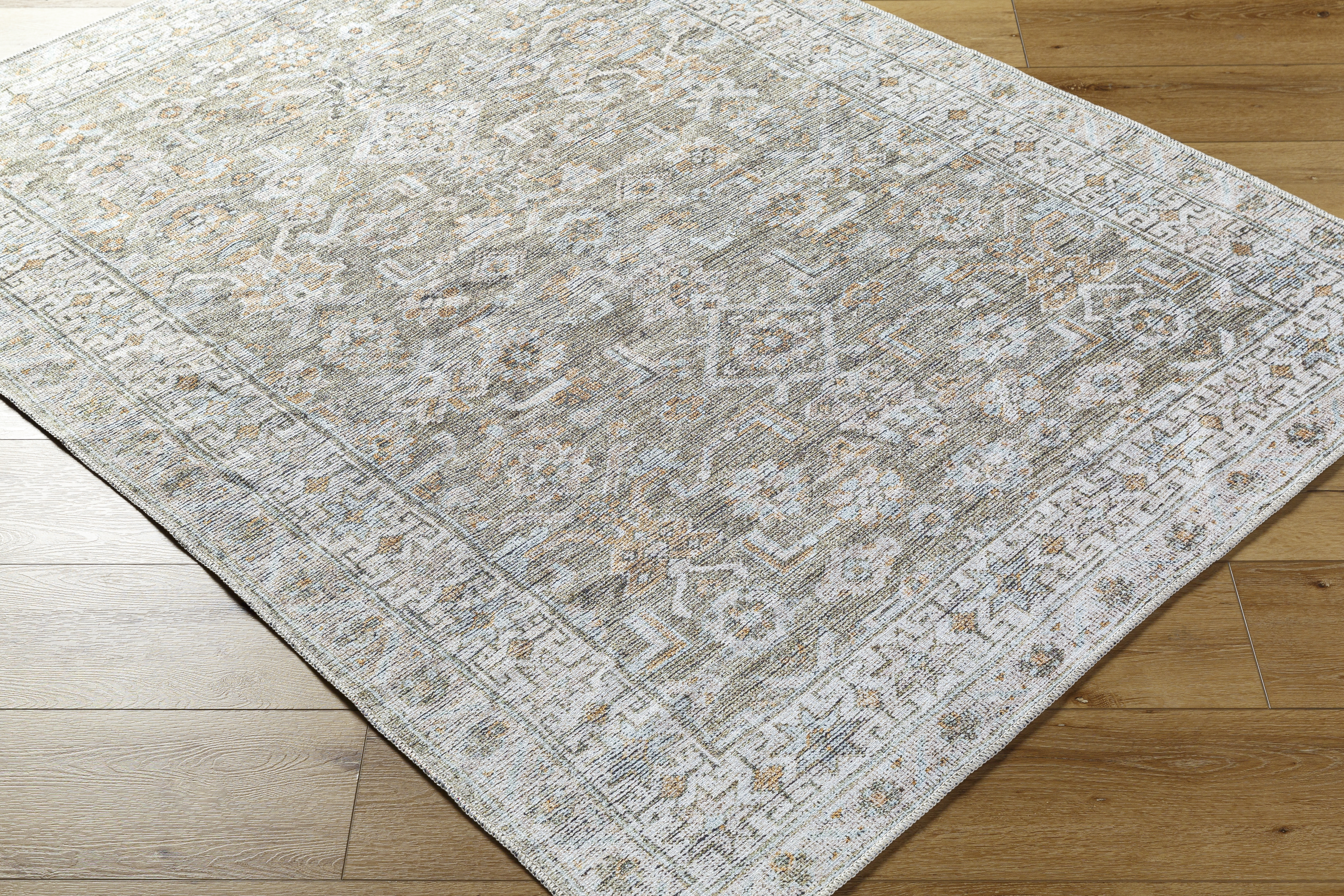 Darling Green Indoor 5'3" x 7' Machine Woven Rug - Image 5
