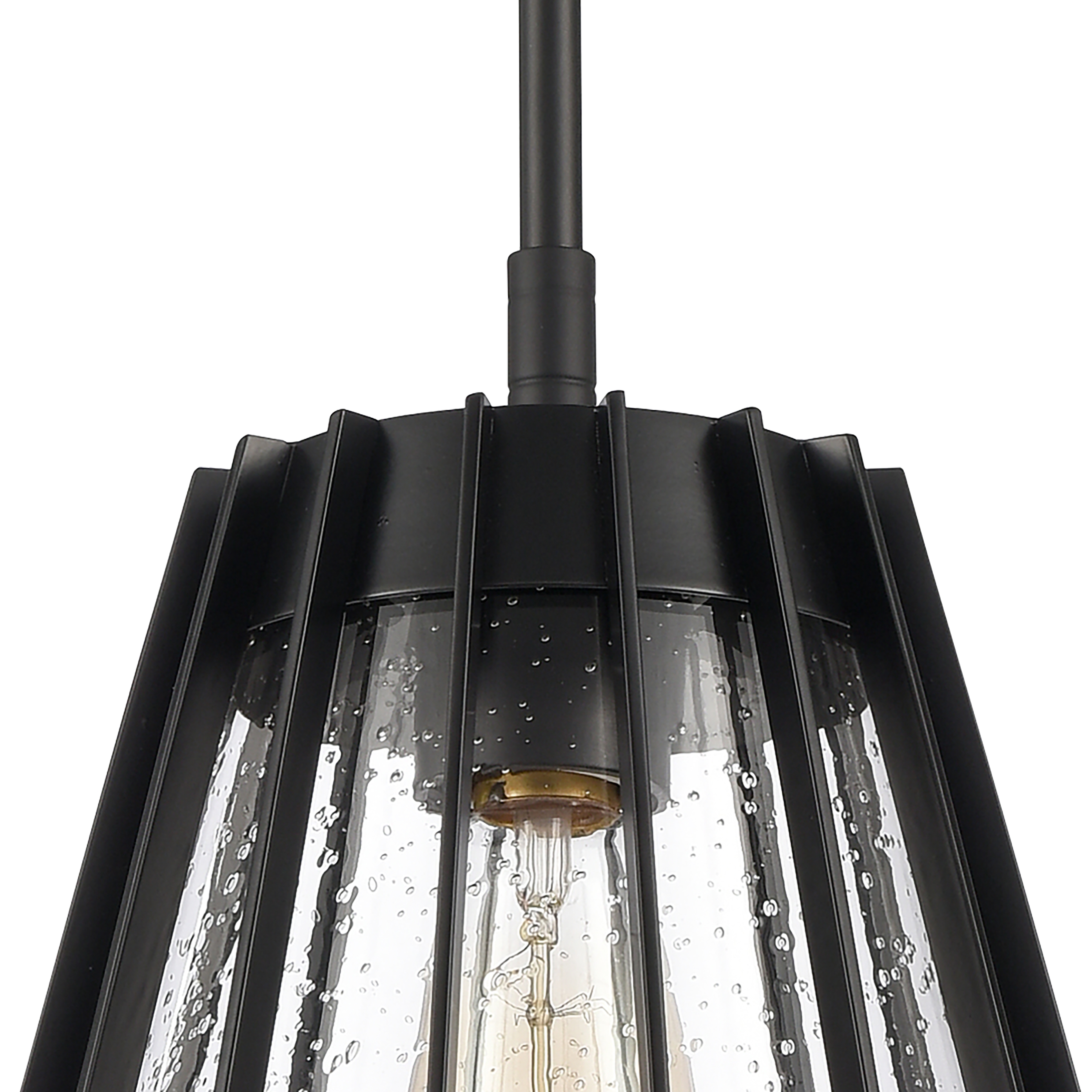 Open Louvers 10'' Wide 1-Light Pendant - Matte Black - Image 2