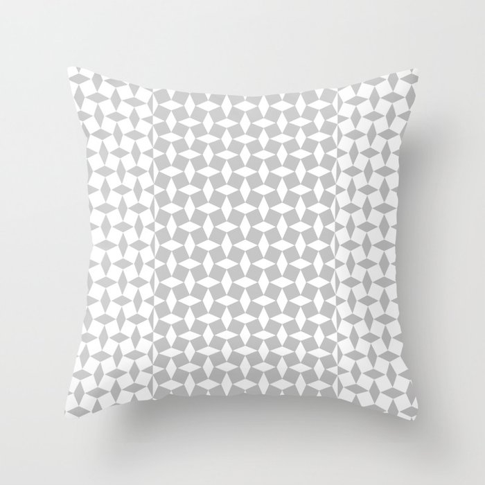 Patchwork Tile In Grey And White Throw Pillow by House Of Haha - Cover (20" x 20") With Pillow Insert - Outdoor Pillow - Image 0
