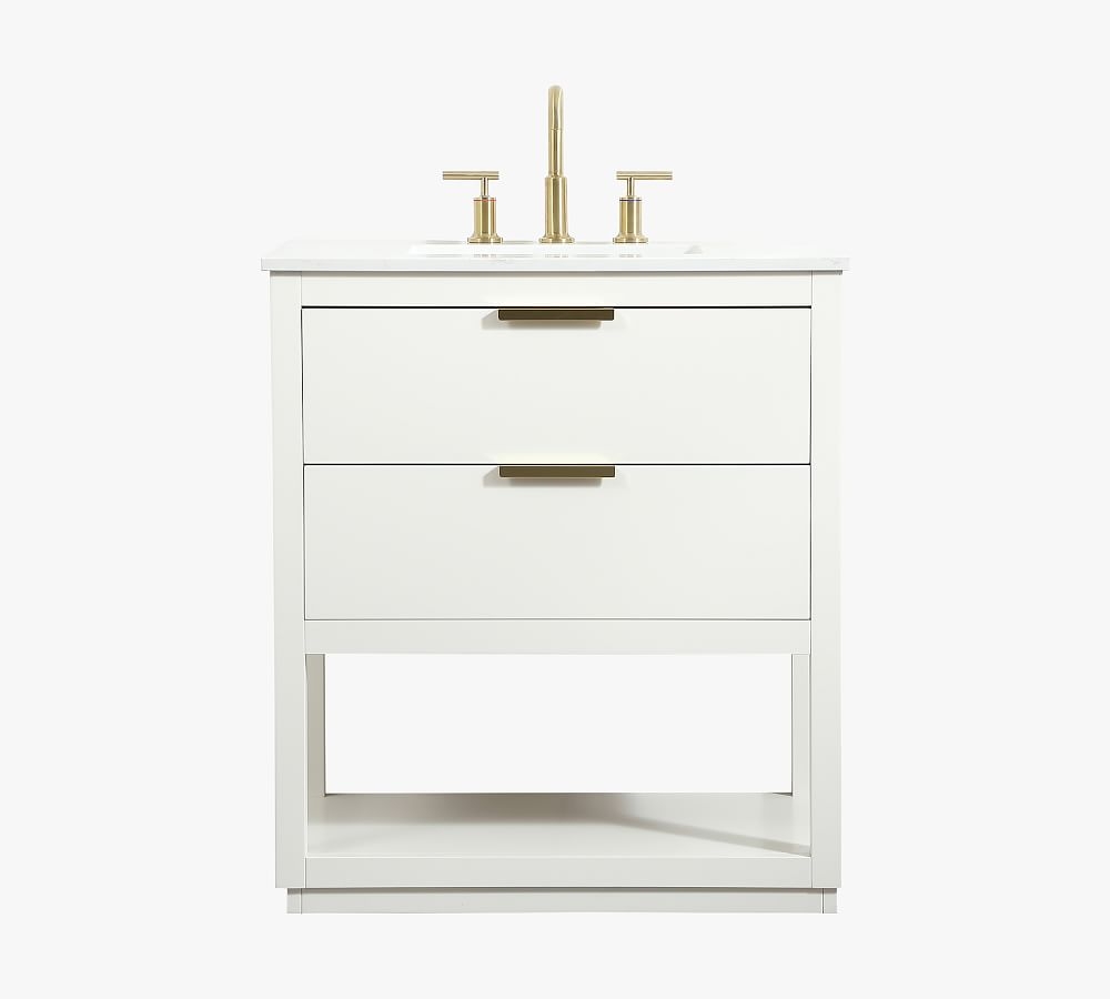 White Larkin Single Sink Vanity, 30" - Image 0