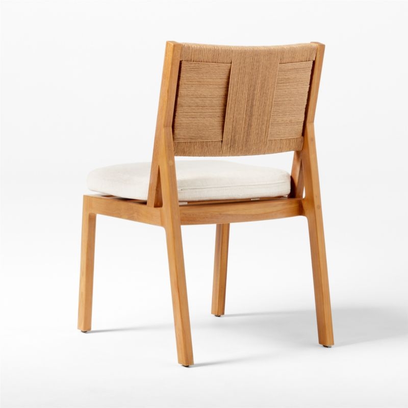 Roc Teak and Rattan Dining Chair with Ivory Sunbrella® Cushion - Image 5