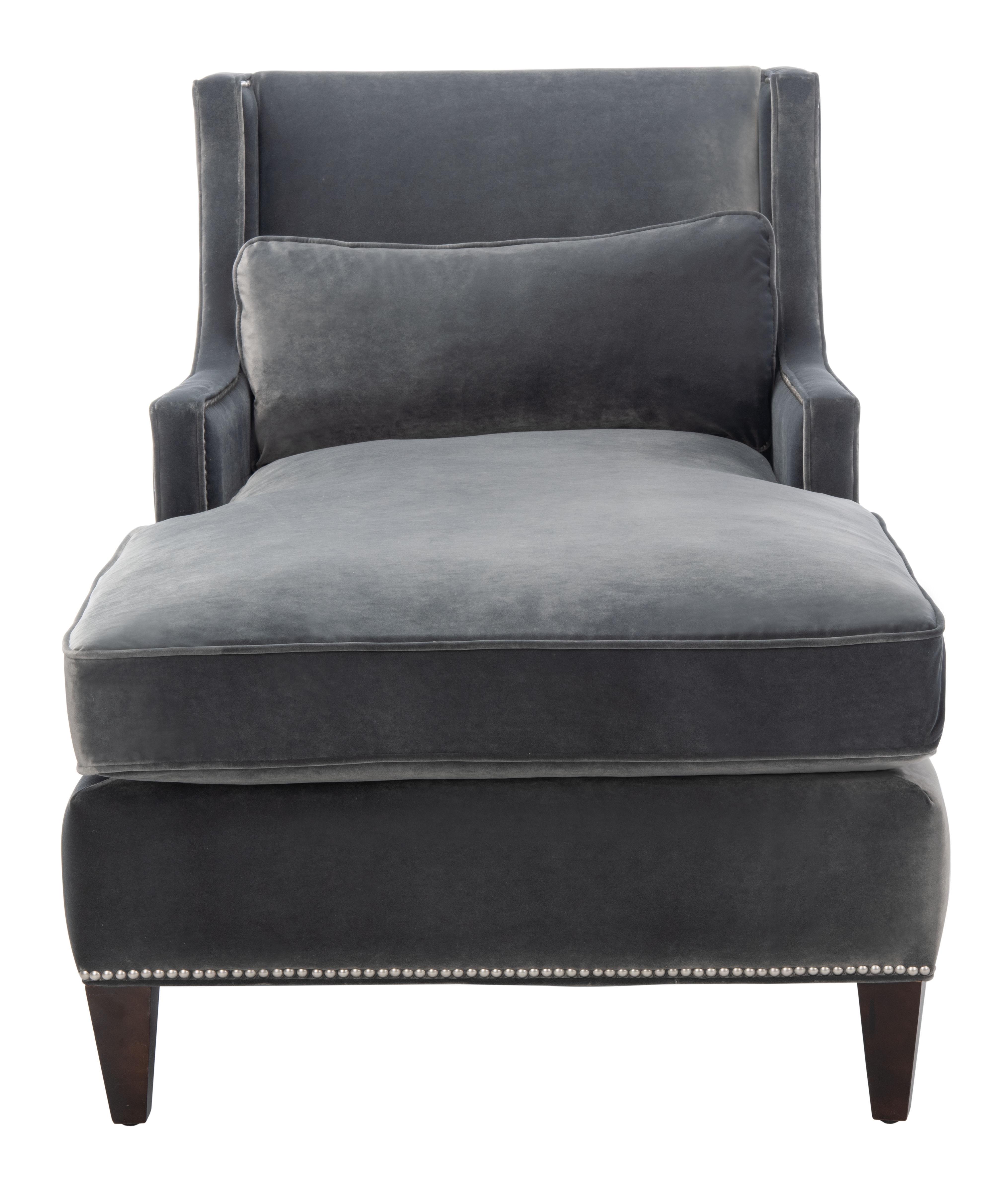Vitali Studded Chaise - Charcoal - Arlo Home - Image 0