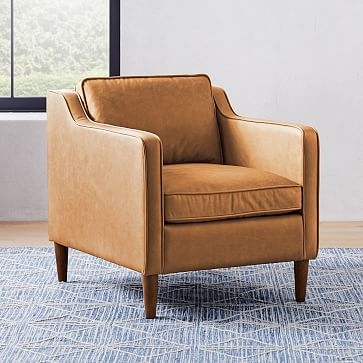 Hamilton Chair, Charme Leather, Licorice, Almond - Image 1