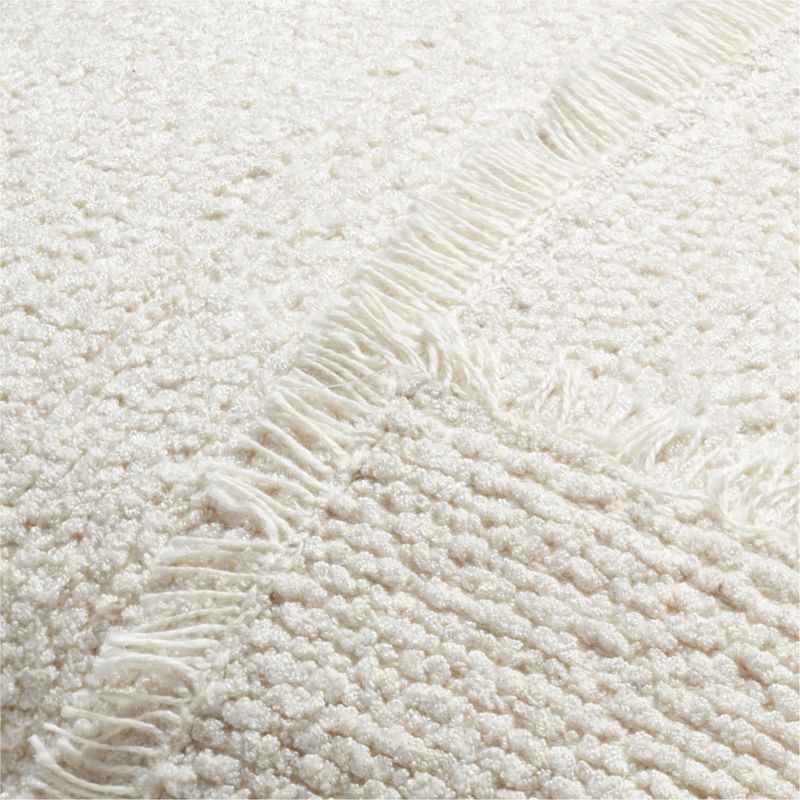 Intersect Ivory White Boucle Throw Pillow with Feather-Down Insert 20" - Image 2