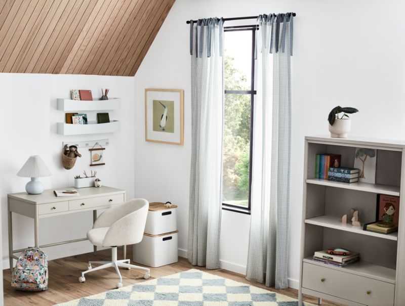 Hampshire Cozy Grey Wood 2-Drawer Kids Desk - Image 1