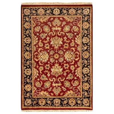 Hand-Knotted Wool Black/Red Rug - Image 0