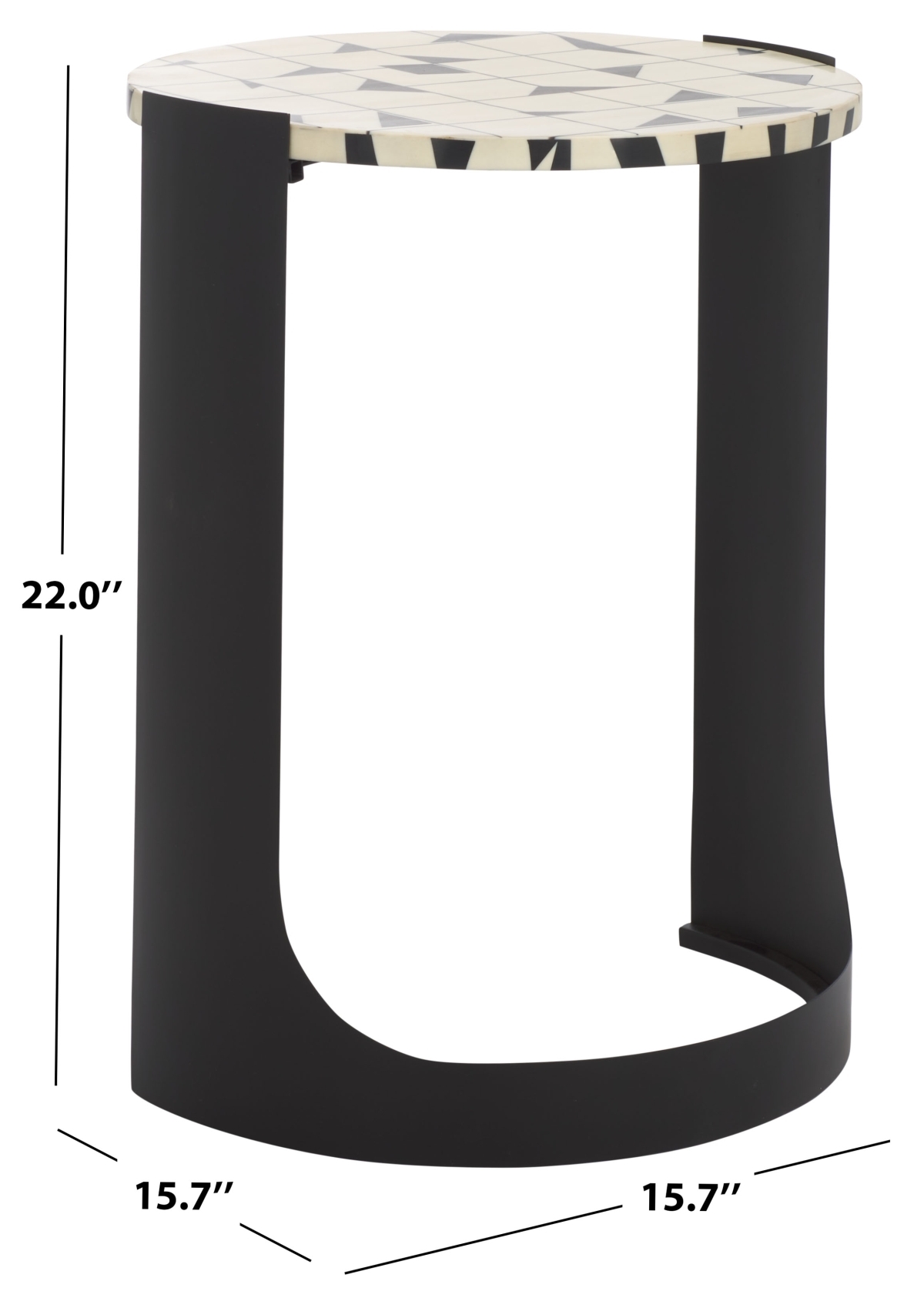 Tomlinson Resin Top Accent Table - Black / White - Image 8