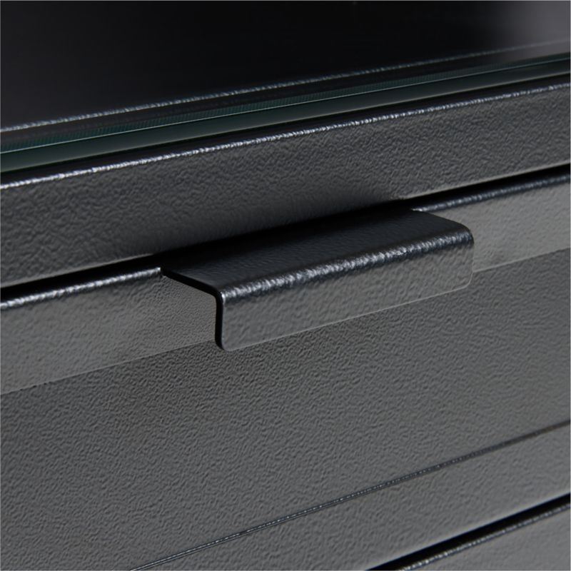 Casement 60" Black Metal Desk with Glass Top - Image 5