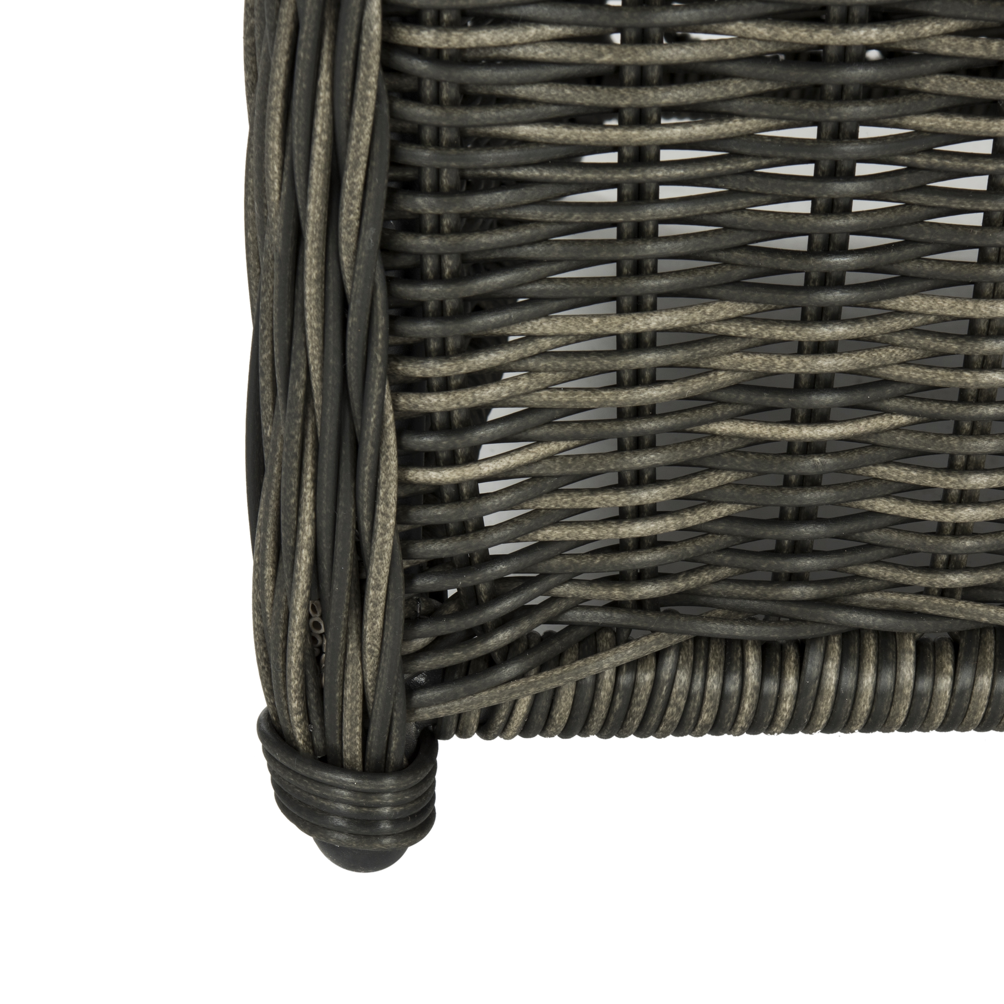 Newton Wicker Arm Chair With Cushion - Grey/Beige - Arlo Home - Image 7