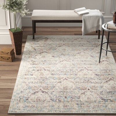 Abarca Floral Silver/Plum Area Rug - Image 0