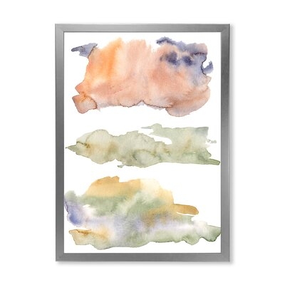 Abstract Orange Beige Green And Blue Clouds - Modern Canvas Wall Art Print-FDP37260 - Image 0