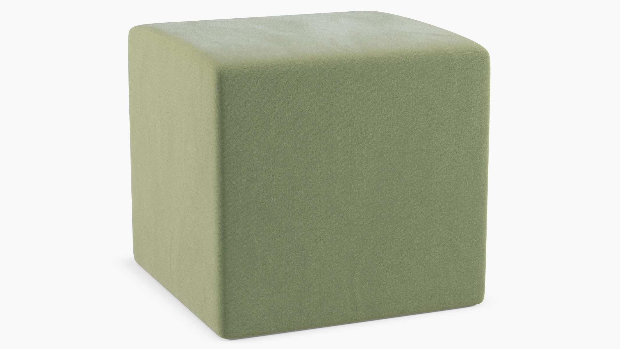 Cube Ottoman, Vert Classic Velvet - Image 1