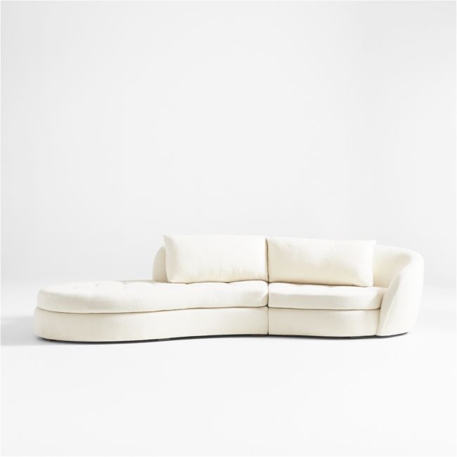 Sinuous Curved 2-Piece Left Arm Chaise Sectional Sofa by Athena Calderone - Image 1
