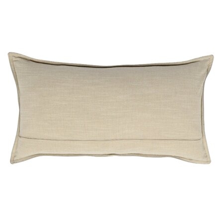 Hagedorn Stitched Details Rectangular Faux Leather Pillow Cover & Insert, 26" x 14" - Image 4