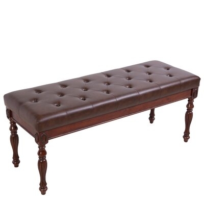 Traditional Upholstered Room Bench,Bedroom,Living Room, Enterway, Brown - Image 0