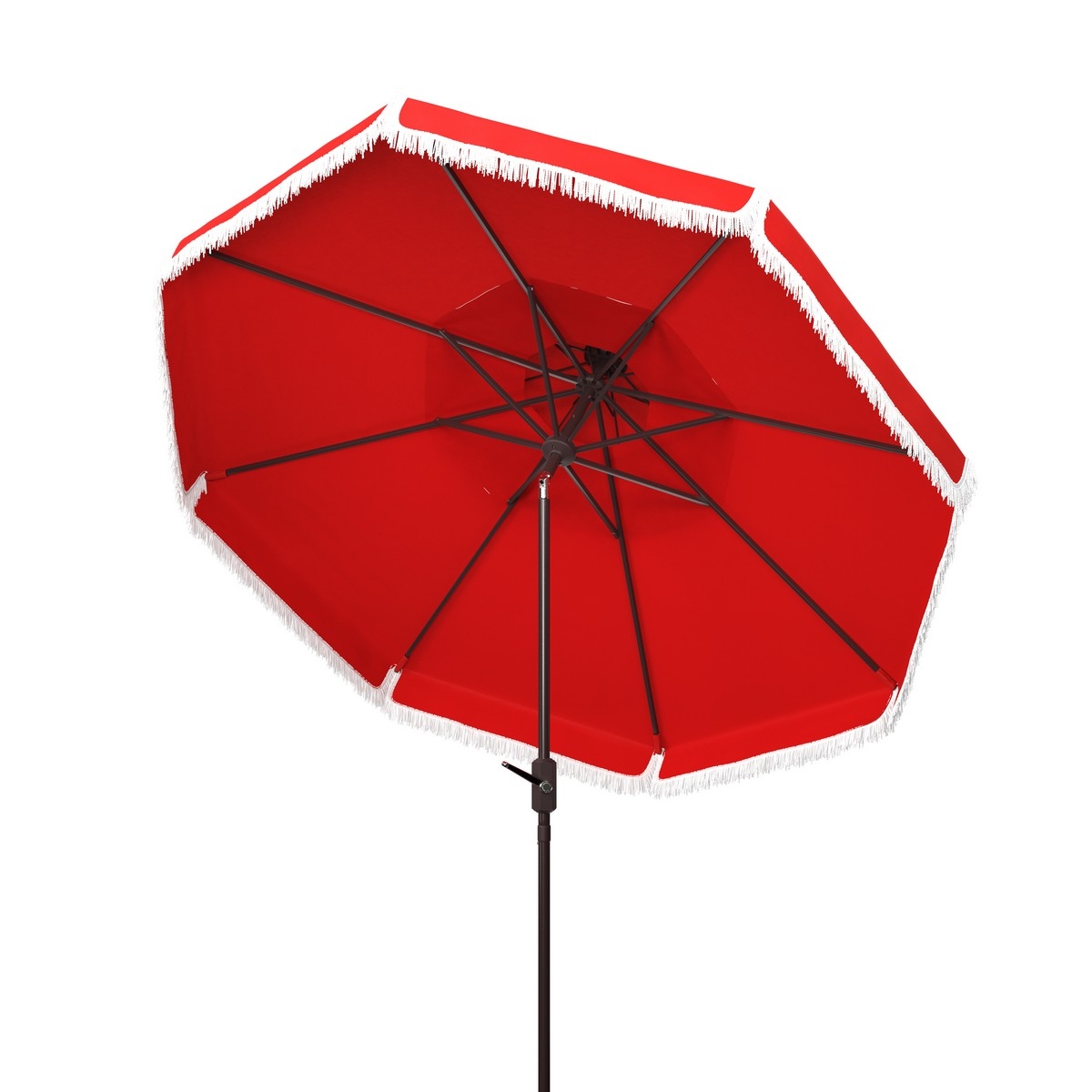 Milan  9Ft Doubletop Umbrella - Red - Safavieh - Image 3