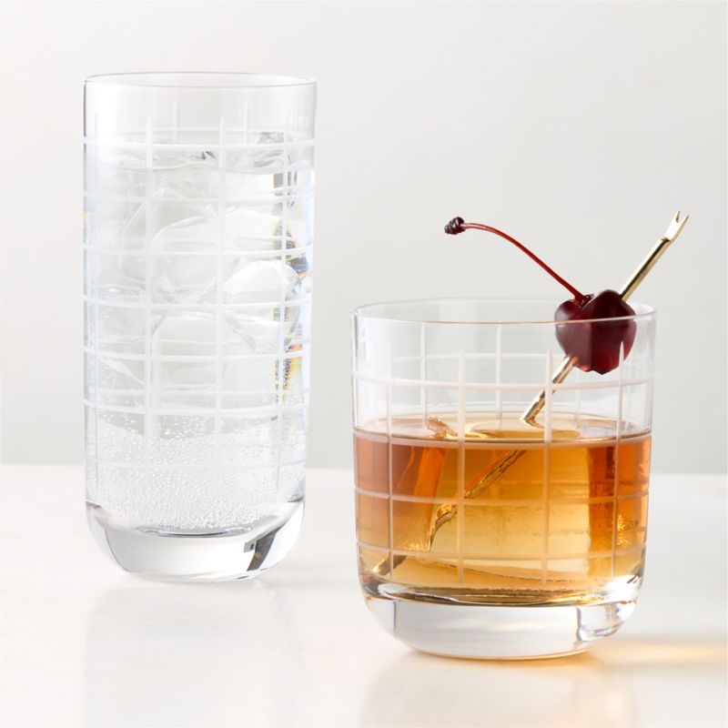 Watson Etched Double Old-Fashioned Glasses Set of 6 - Image 3