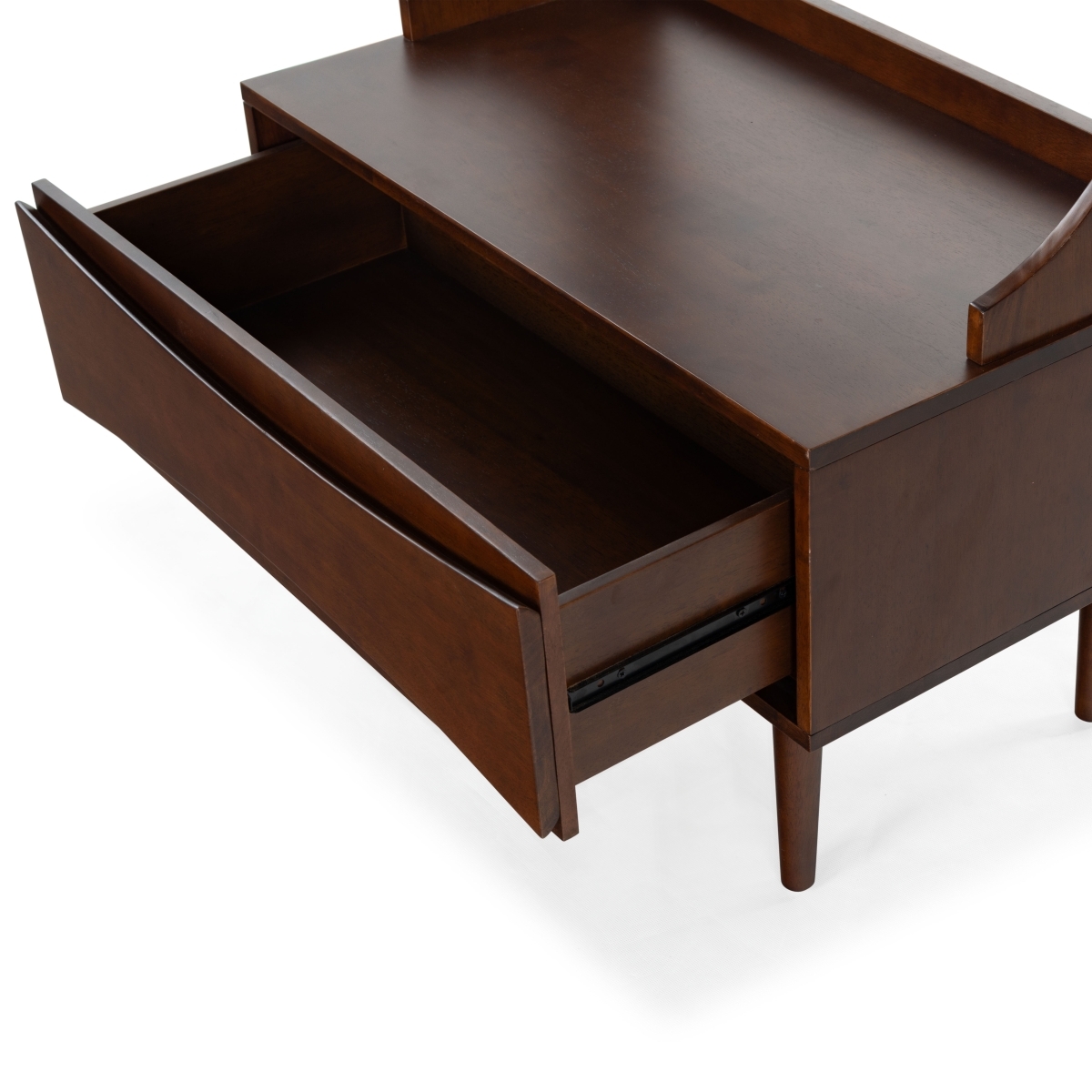 Pitta Wood 1 Drawer Hall Tree - Walnut/Gold - Image 4