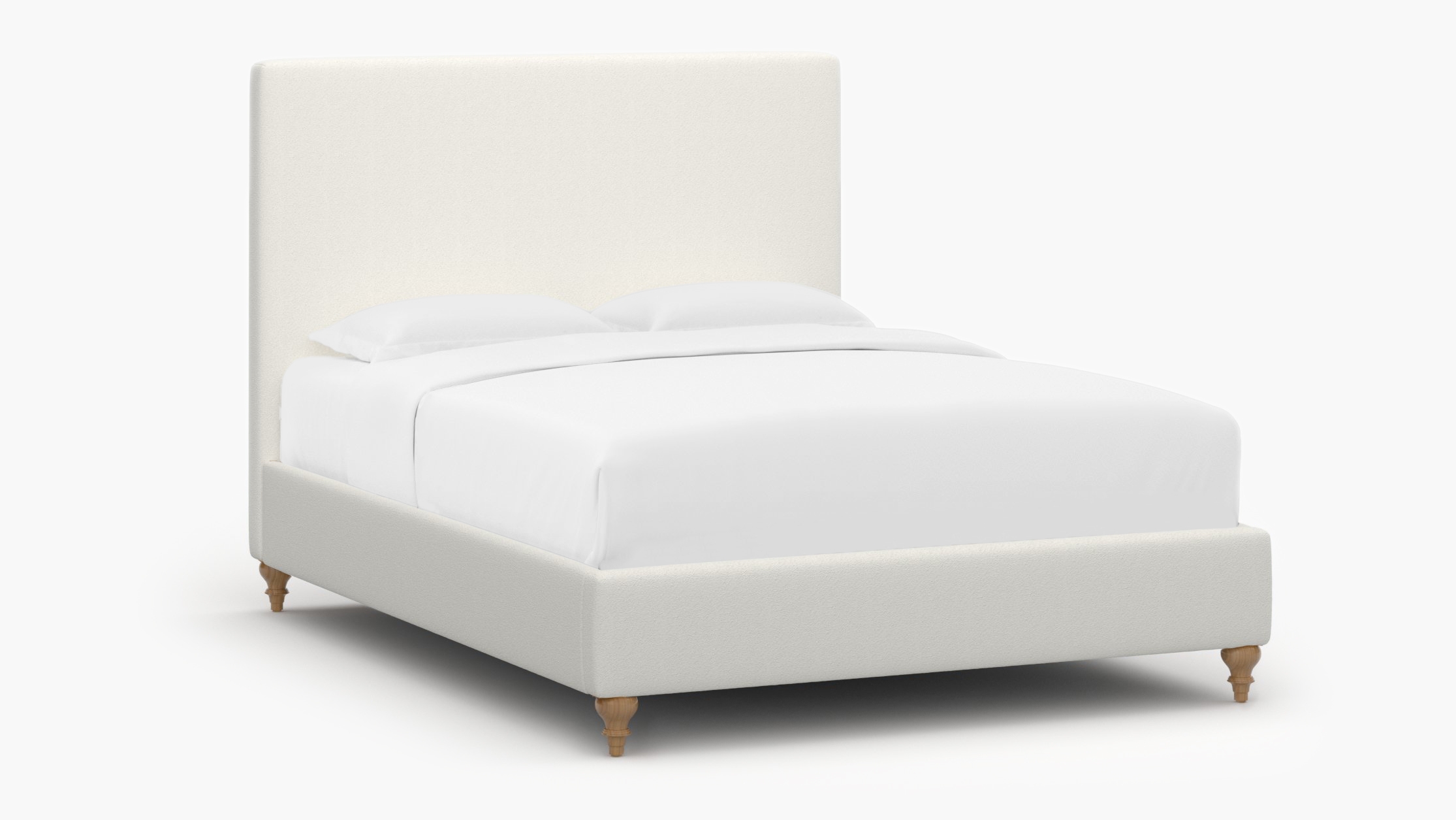 Classic Bed, Snow Boucle, Natural Traditional Turned Leg, Twin - Image 1