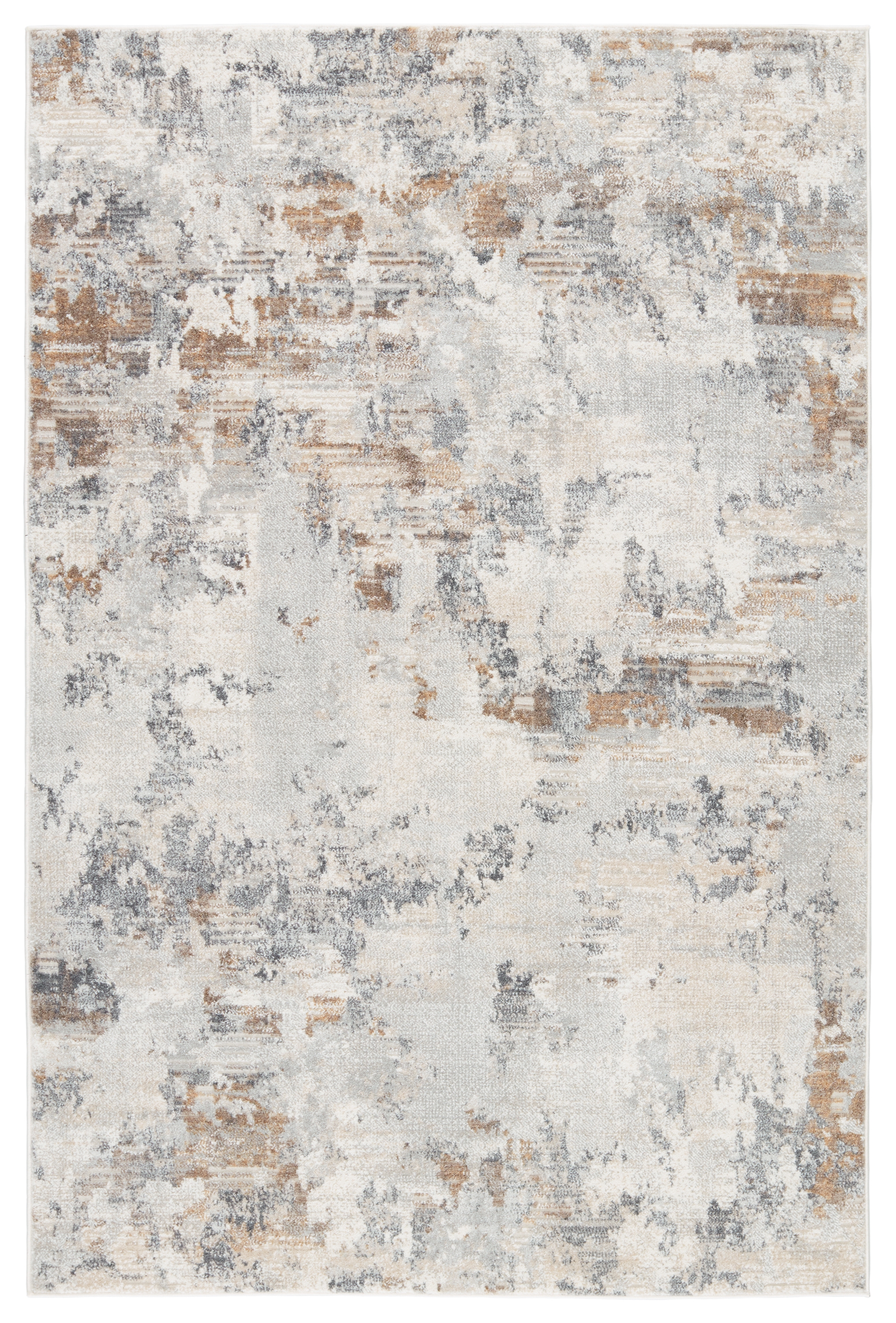 Vibe by Louna Abstract Light Gray/ Gold Area Rug (4'X6') - Image 0