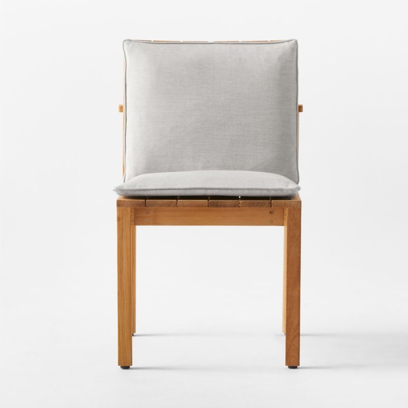 Cabra Teak Outdoor Dining Chair with Grey Sunbrella® Cushion - Image 1