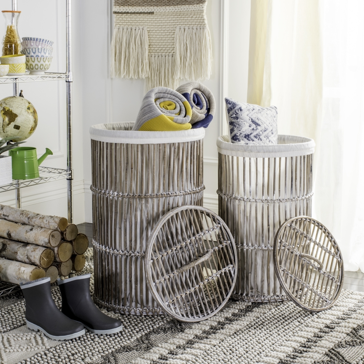 Libby Laundry Basket, Set Of 2 - White / White Washed - Safavieh - Image 6