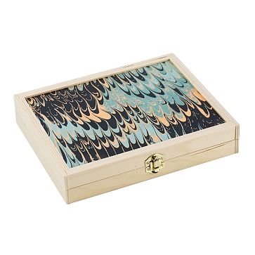 Travel Backgammon Set, Seafoam Marble - Image 0