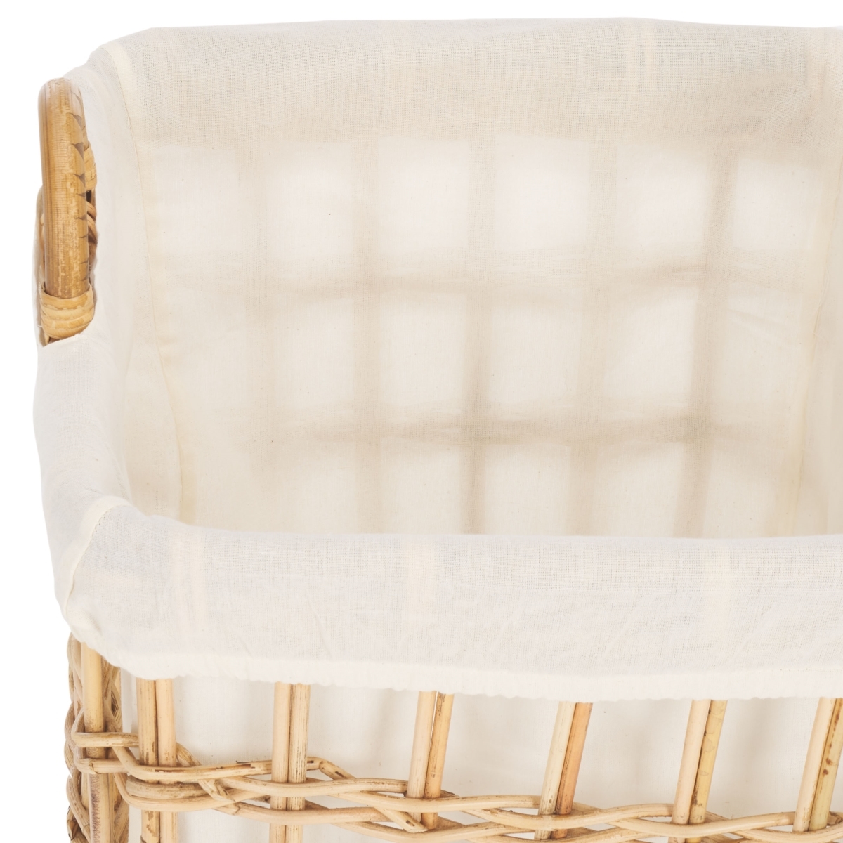 Runa Basket W/ Liner - White / Natural - Safavieh - Image 3