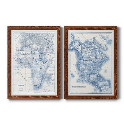 Africa In Shades Of BluePremium Framed Canvas - Ready To Hang - Image 0