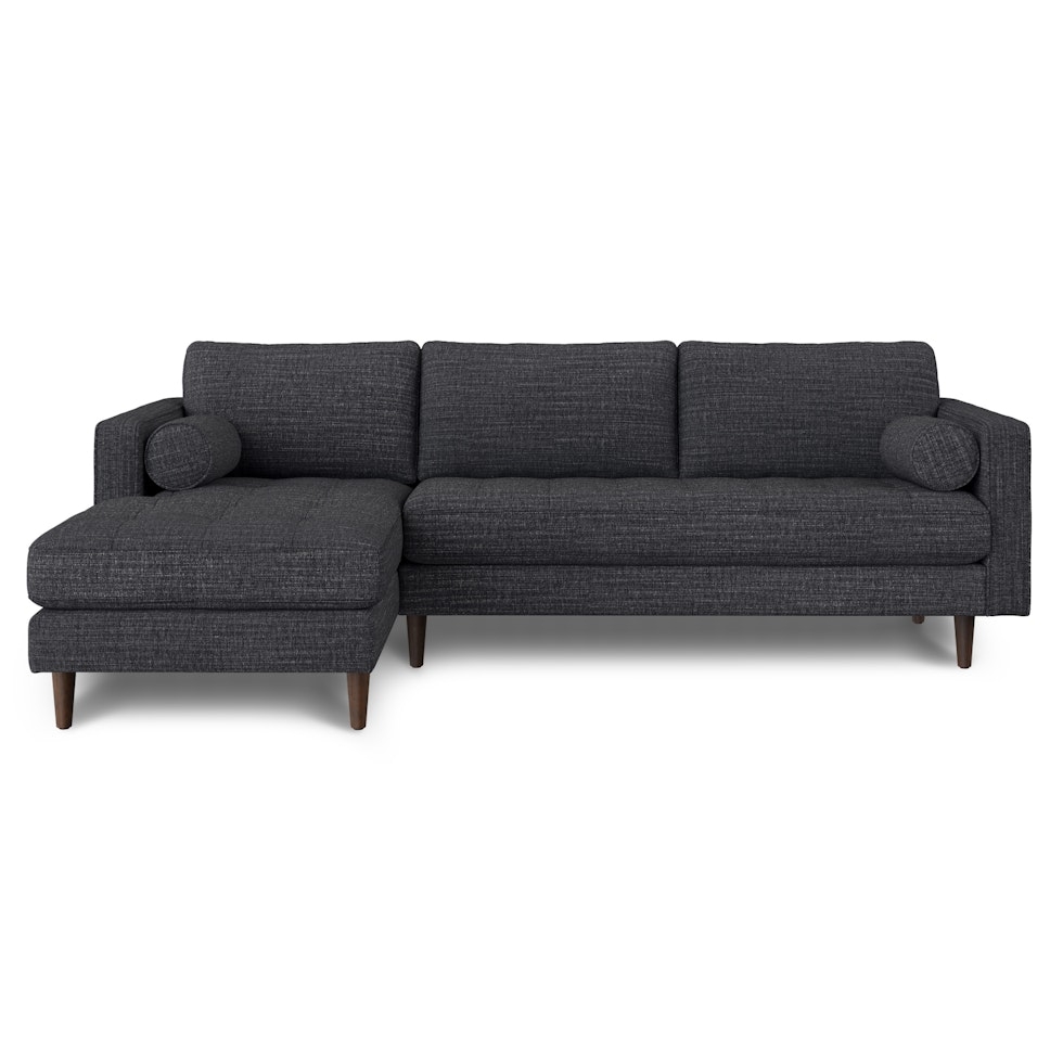 Sven 100" Tufted Left Sectional - Napa Charcoal - Image 0