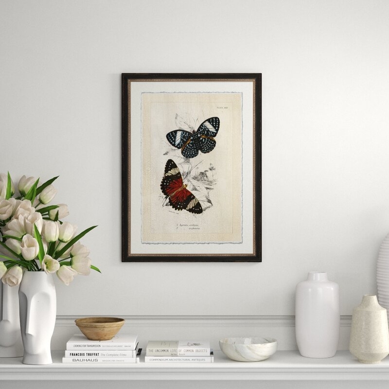 Wendover Art Group Crackled Jardine Butterfly IV - Picture Frame Graphic Art on Glass - Image 0
