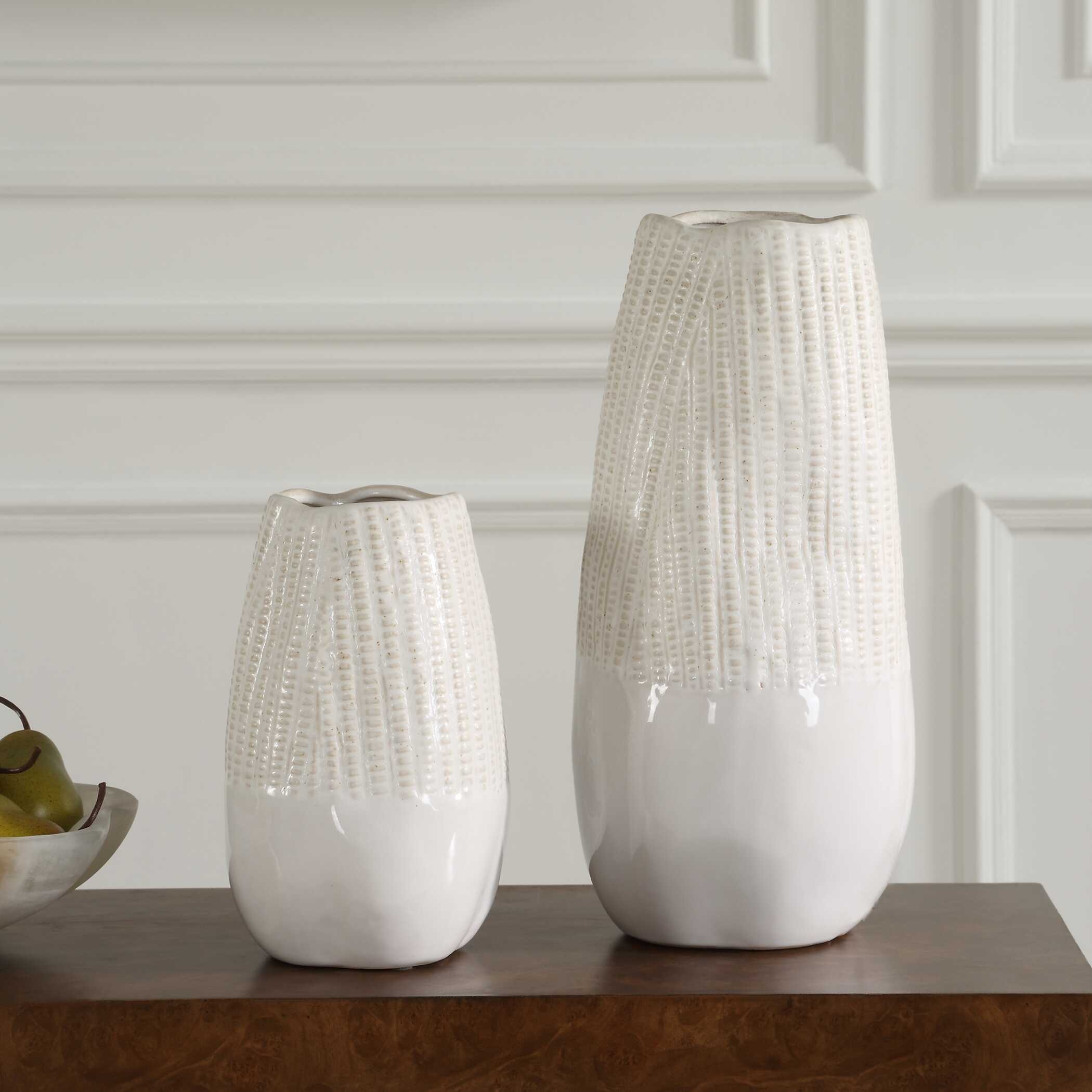 Echo Ridge White Vases Set/2 - Image 1