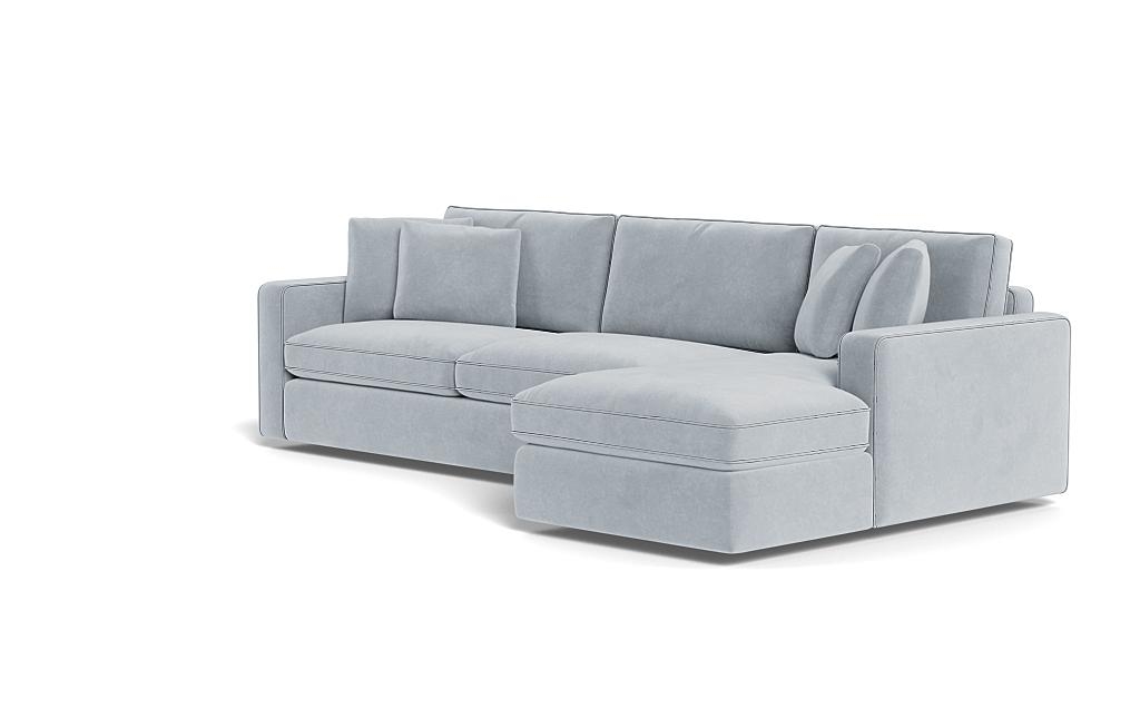 James 3-Seat Right Chaise Sectional with Contrast Piping - Image 2