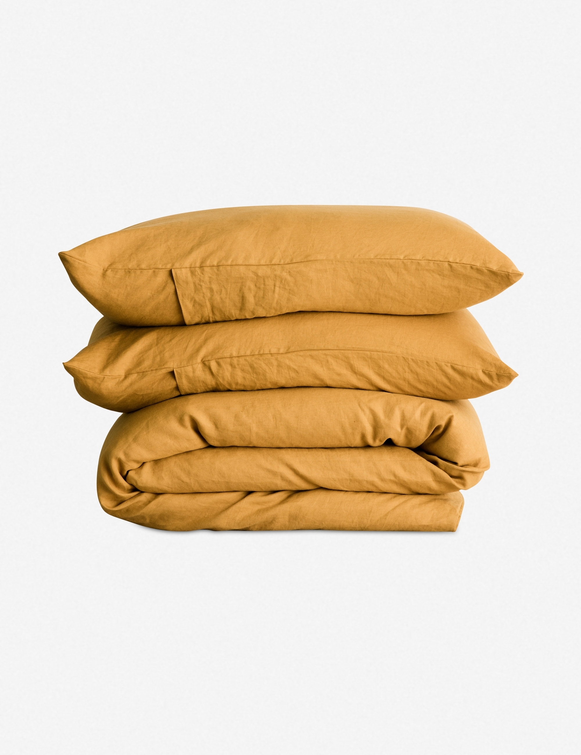 Cultiver Linen Bedding, Mustard Duvet Set King - Image 0