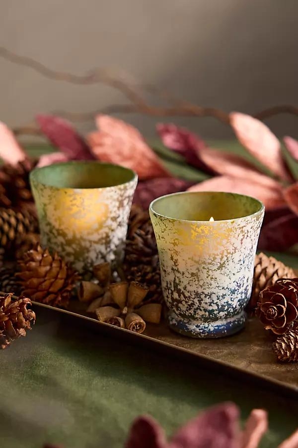Colorful Rustic Glass Votive Holders, Set of 2 - Image 0