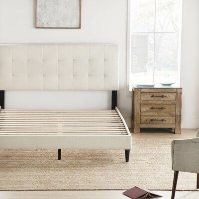 Peters Tufted Upholstered Low Profile Platform Bed - Image 0